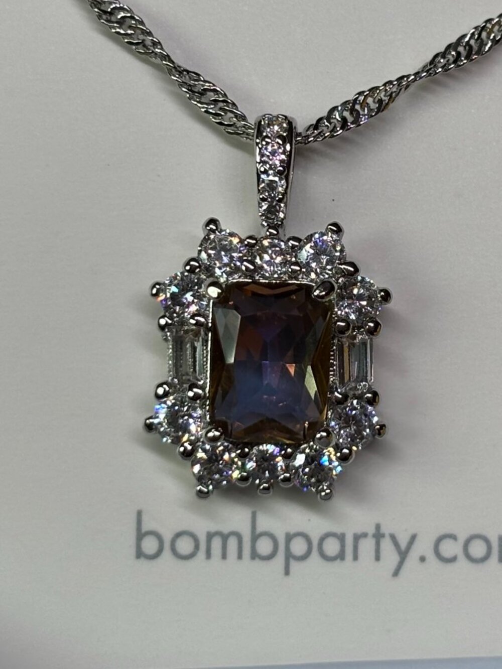 Bomb Party "Defining Moments" Yellow Rainbow Topaz Luxury Drop Necklace